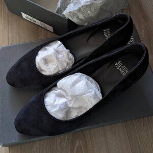 EILEEN FISHER Bailey Black Suede Heels, Women's size 7.5 (Worn Once)
